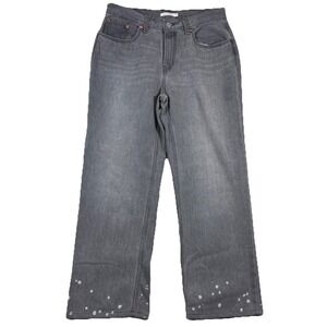 Levi's Low Pro Straight Distressed  Gray Denim Jeans Women's Size‎ 31 Baggy